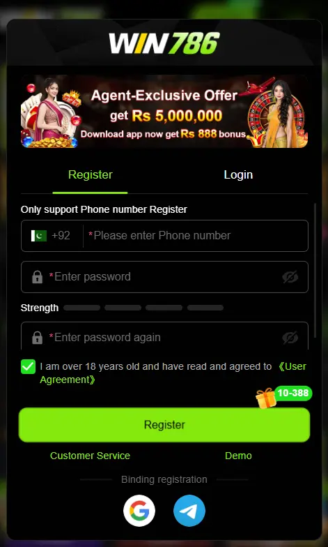 Win 786 Game login