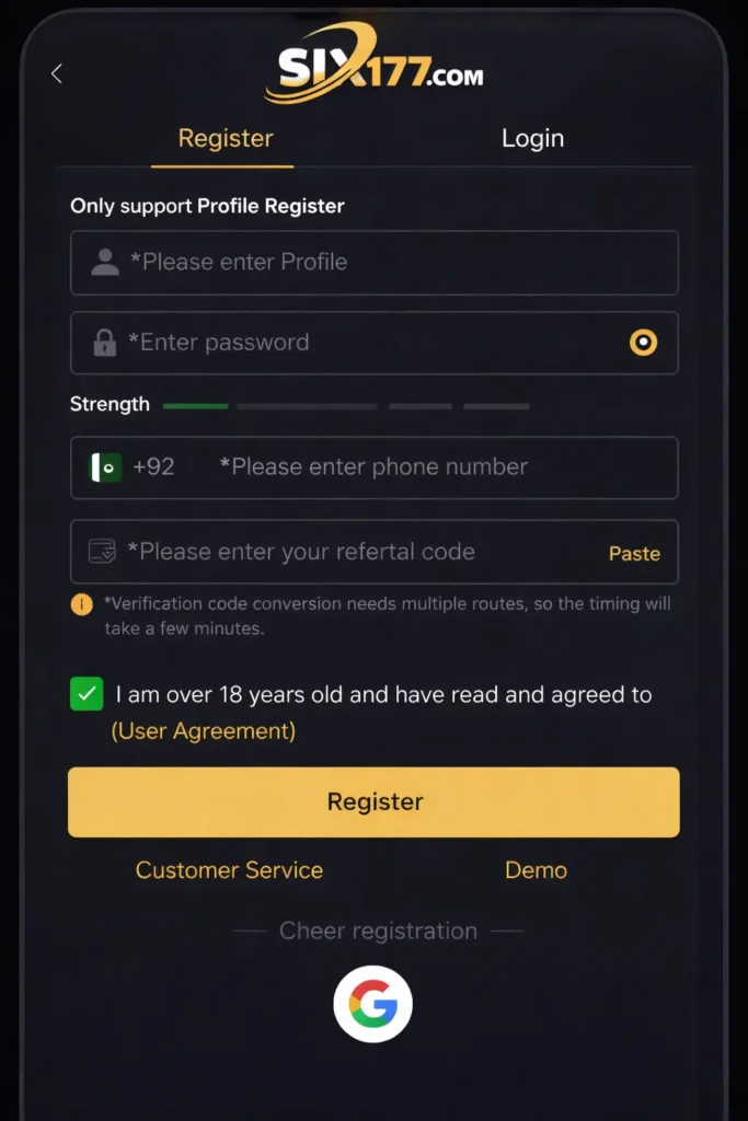 SIX177 Game login